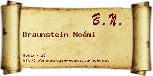 Braunstein Noémi névjegykártya